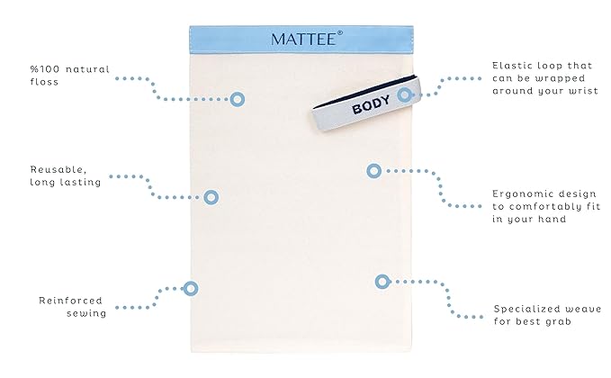 MATTEE 100% Natural Premium Deep Exfoliating Mitt, Exfoliating Glove, Korean Exfoliating Mitt, Kese Exfoliating Glove, Visibly Lifts Away Dead Skin, No Dye
