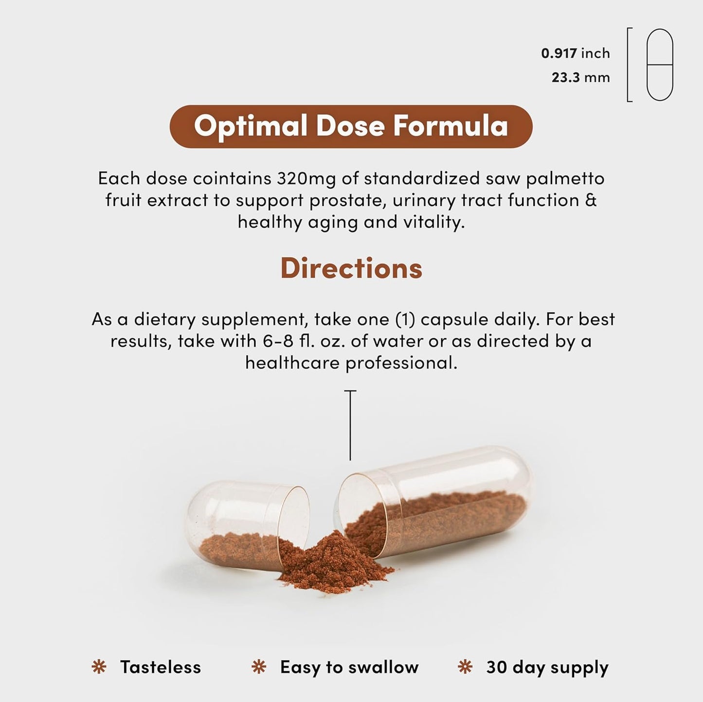 Saw Palmetto Peak 320 mg - Herbal Supplement for Hair Growth and Urinary Health - Vegan, Gluten Free, Dairy Free, Non-GMO - 30 Capsules