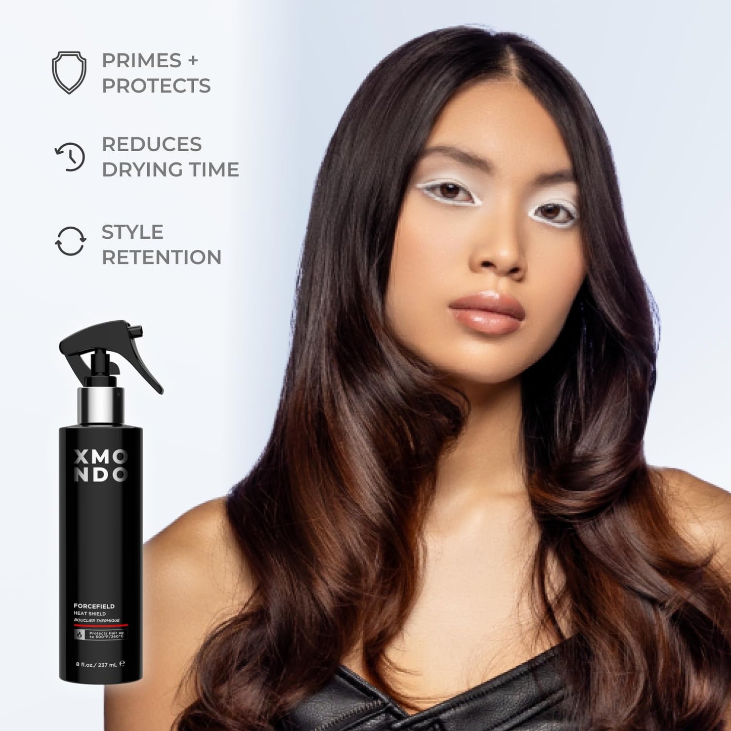 XMONDO Hair Forcefield Heat Shield – Protect, Style, Shine | Shields up to 500°F & Cuts Dry Time