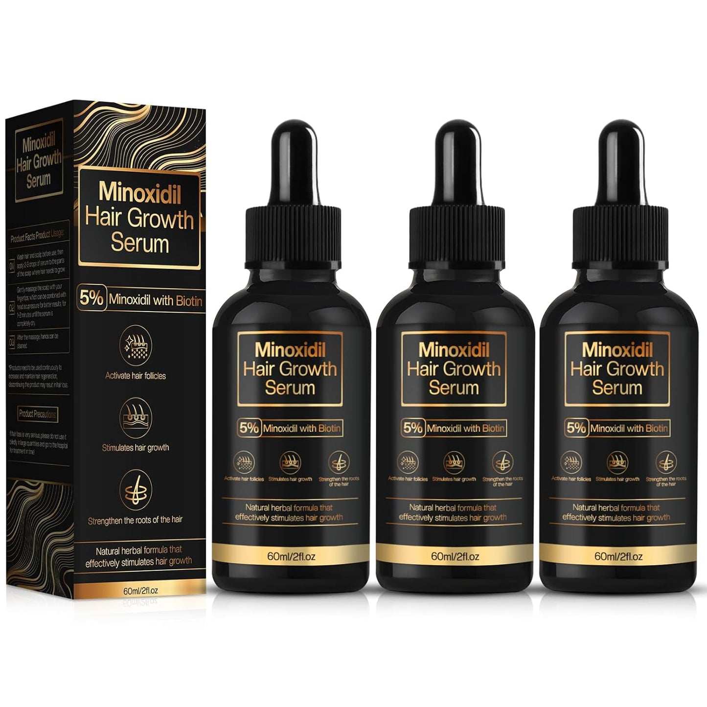 5% Minoxidil Hair Growth for Men and Women, Minoxidil Hair Growth Serum, Promotes Hair Growth, Strengthens Hair Follicles, Helps Prevent Hair Fall and Hair Loss