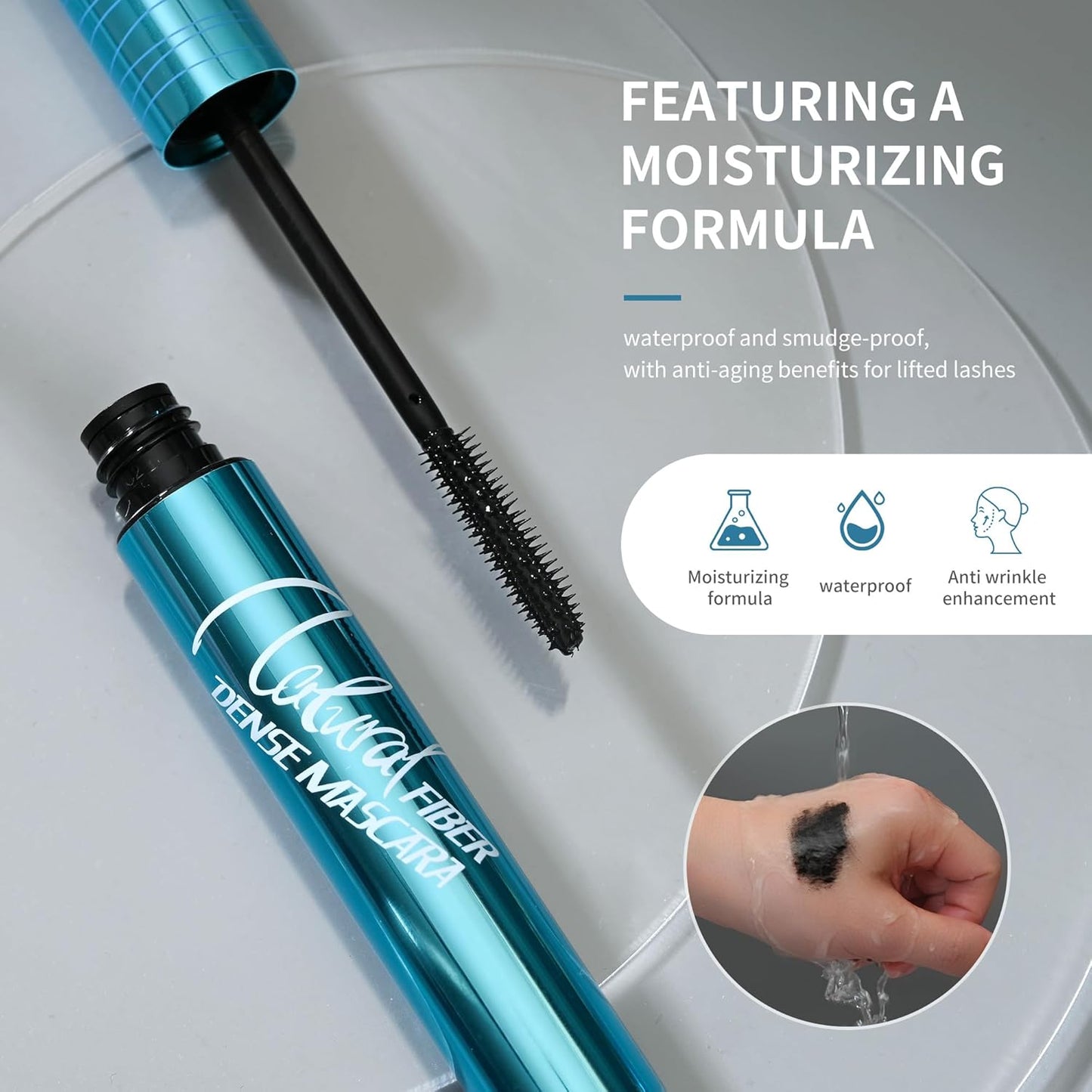 2 Pack Mascara for Older Women, Volumizing Waterproof Hypoallergenic Black Mascara for Thinning Lashes & Sensitive Eyes, Smudge-Proof Formula (Pack of 2)