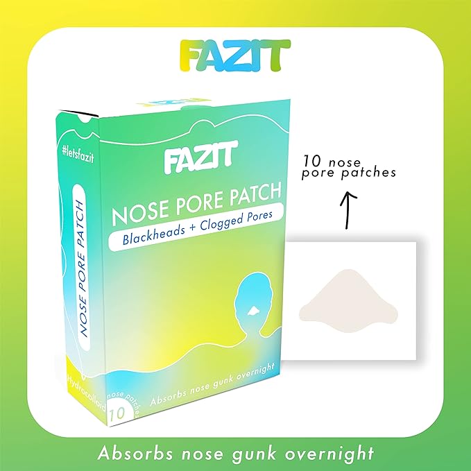 FAZIT Zit Zapper Nose Pore Patch -20-Pc Pimple Patch Set - Hydrocolloid Acne Best Nose Blackhead Remover Patches -Overnight Nose Pore Strips Blackhead Remover for Face Patches -Blemish &Spot Treatment