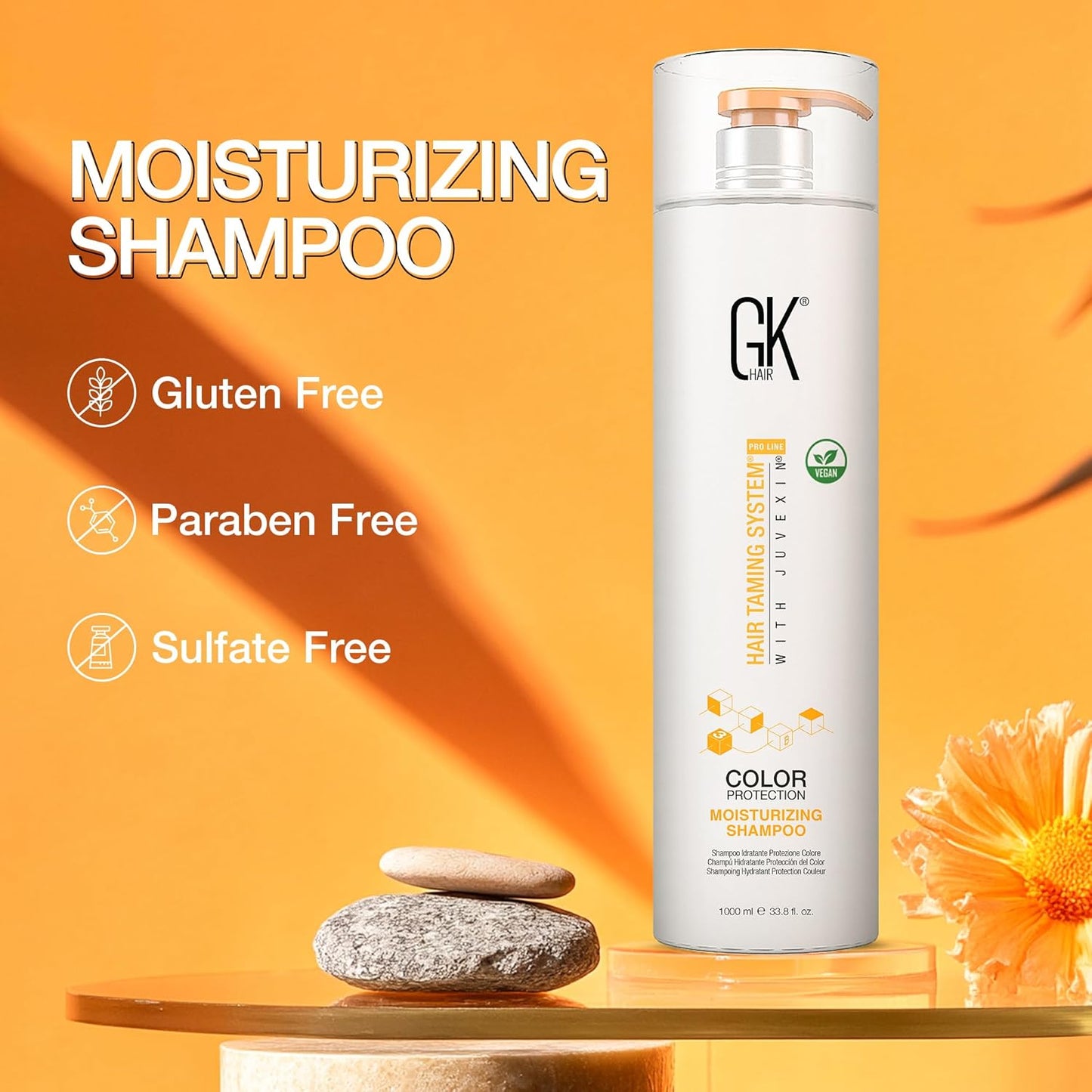 GK HAIR Sulfate-Free Moisturizing Shampoo for Women Deep Conditioning Hair Mask with Keratin and Argan Oil Frizz Control Hydrate Treatment for Dry Color-Treated Damaged Hair – 33.8 Ounce