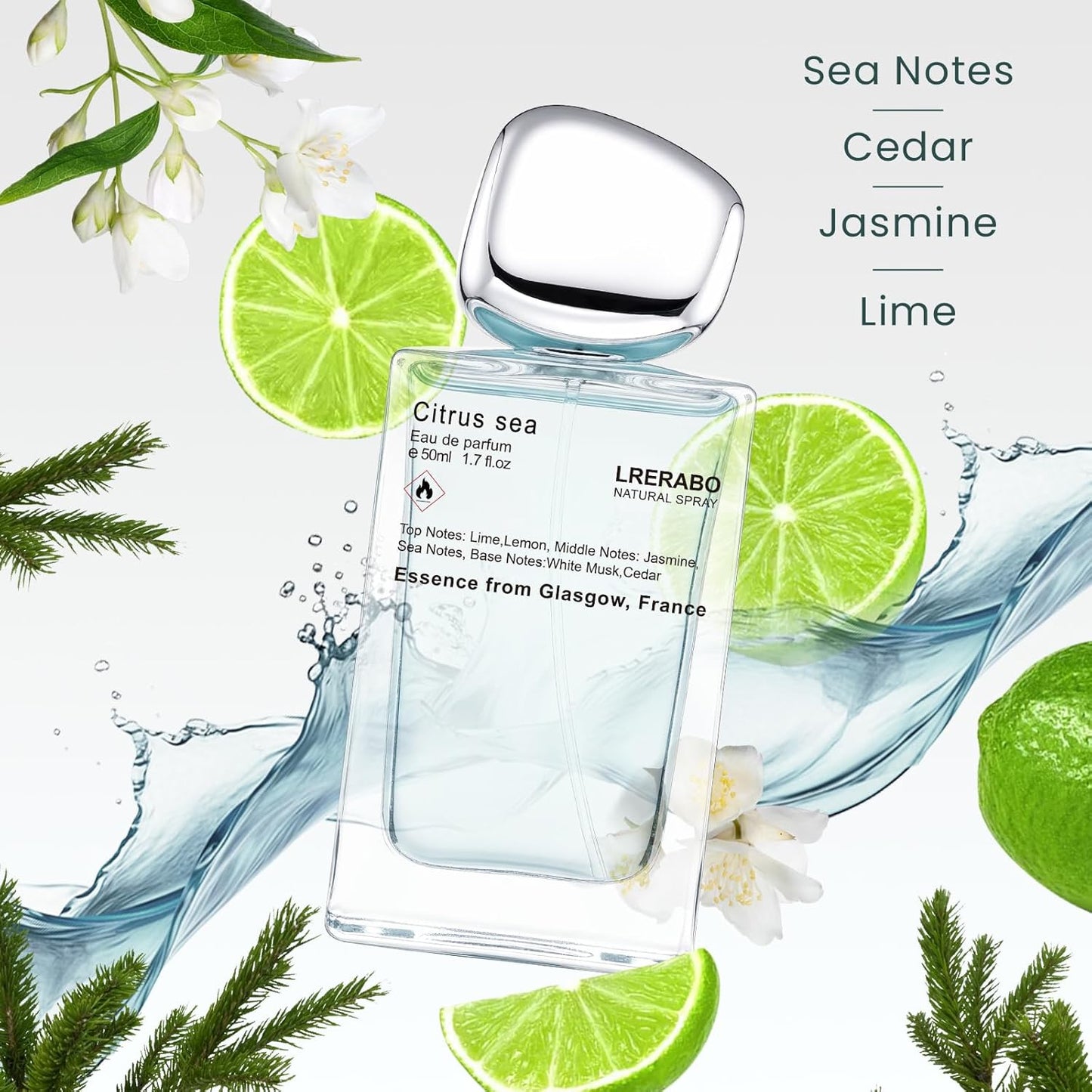 Marine Citrus Eau de Toilette - Inspired by G.A.'s Aqua di. Giò Cologne for Men, Perfume with Bergamot notes, Jasmine, White Musks, Patchouli, Cedarwood - Fragrance Spray 50 ml | 1.7 oz