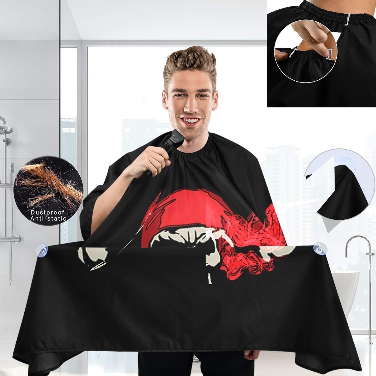 visesunny Professional Barber Cape Polyester Hair Cutting Clippings Catcher Grooming Cape Apron for Shaving Trimming For Men