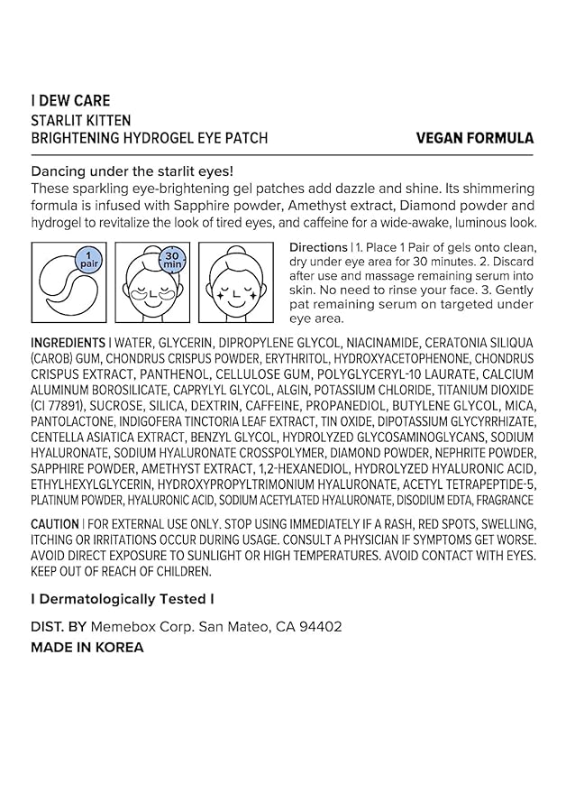 I DEW CARE Facial Skin Care Sets - Starlit Kitten & Happy Paws & Headband | Eye Patch, Cute Pimple Patches, Glass Skin, Facial Treatment, Hydrating, Blemish Treatment for Face, Mother's Day