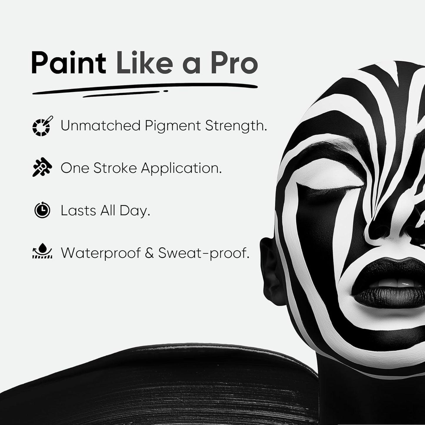 Blue Squid PRO Black Face Paint Stick - Waterproof Body Paint for Adults & Kids Eye Black Baseball, Eyeblack Softball - Vegan Hypoallergenic Twist-Up Non-Toxic Makeup Stick for Cosplay, Sports & SFX