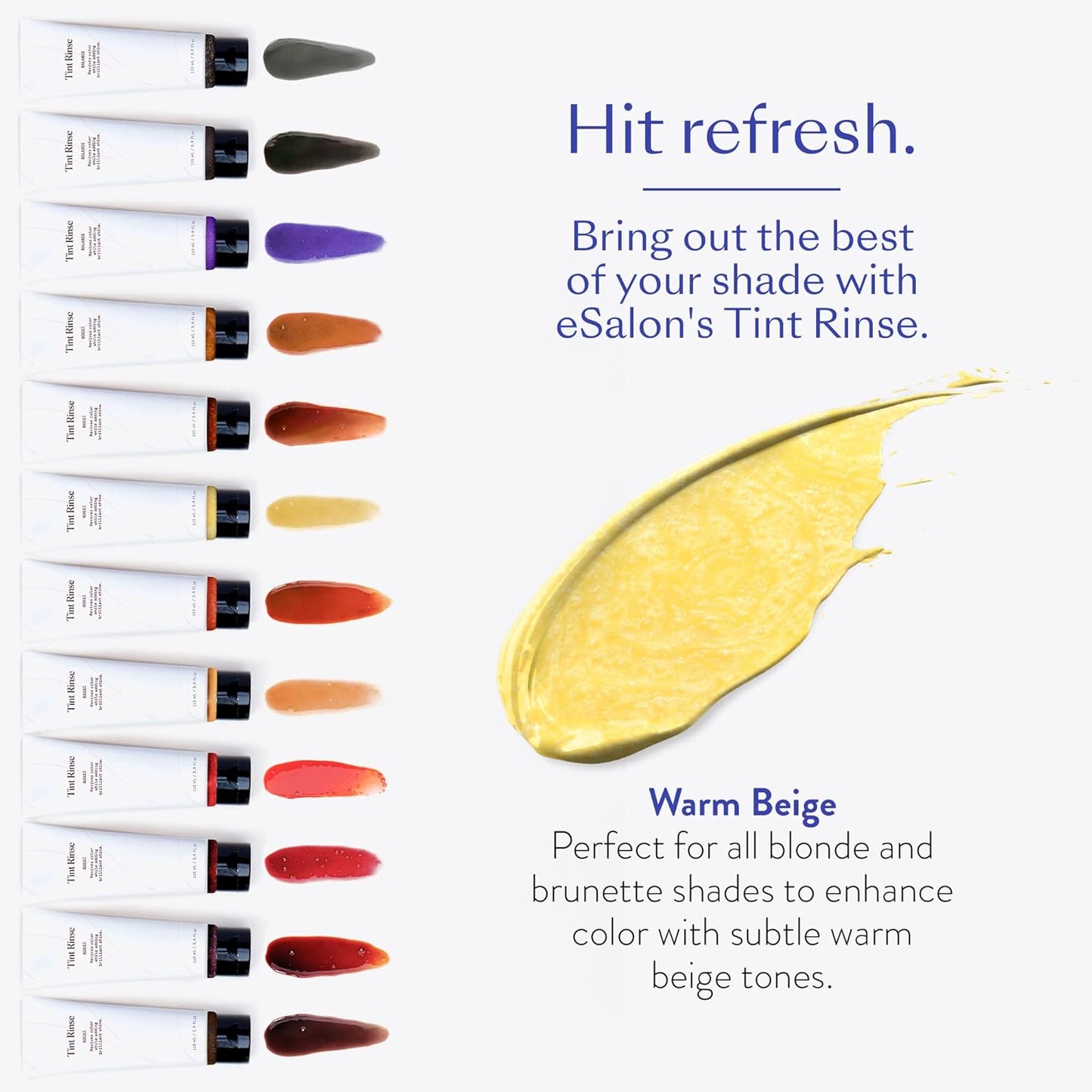 eSalon Color Depositing Hair Color Booster Treatment - Tint Rinse Hair Toner & Enhancer - Professional-Grade Mask - Apply with Shampoo & Conditioner (Warm Beige)