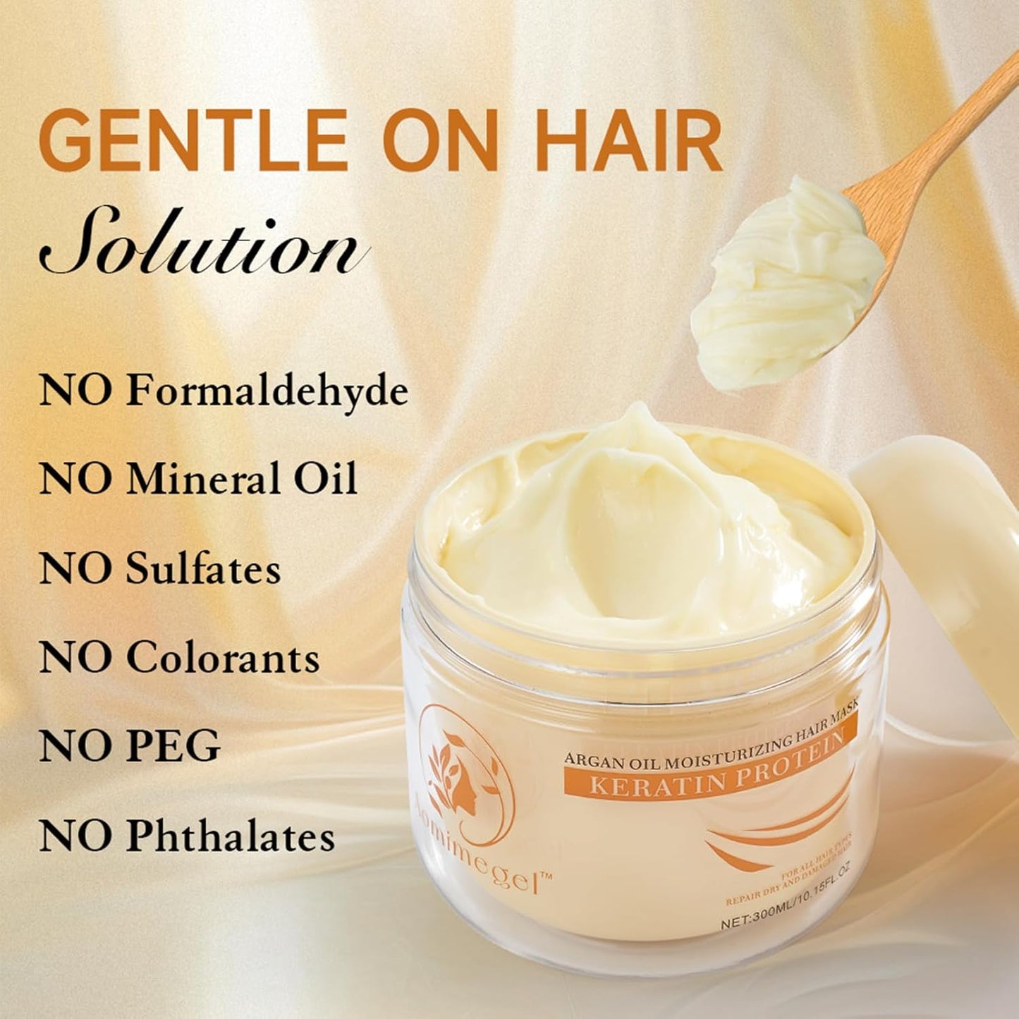 Collagen Hair Mask,Deep Repair Conditioning Argan Oil Hair Mask for Damaged Hair Treatment, Deep Conditioner Hydrating Hair Masque for All Hair Types 10.15oz 300ml