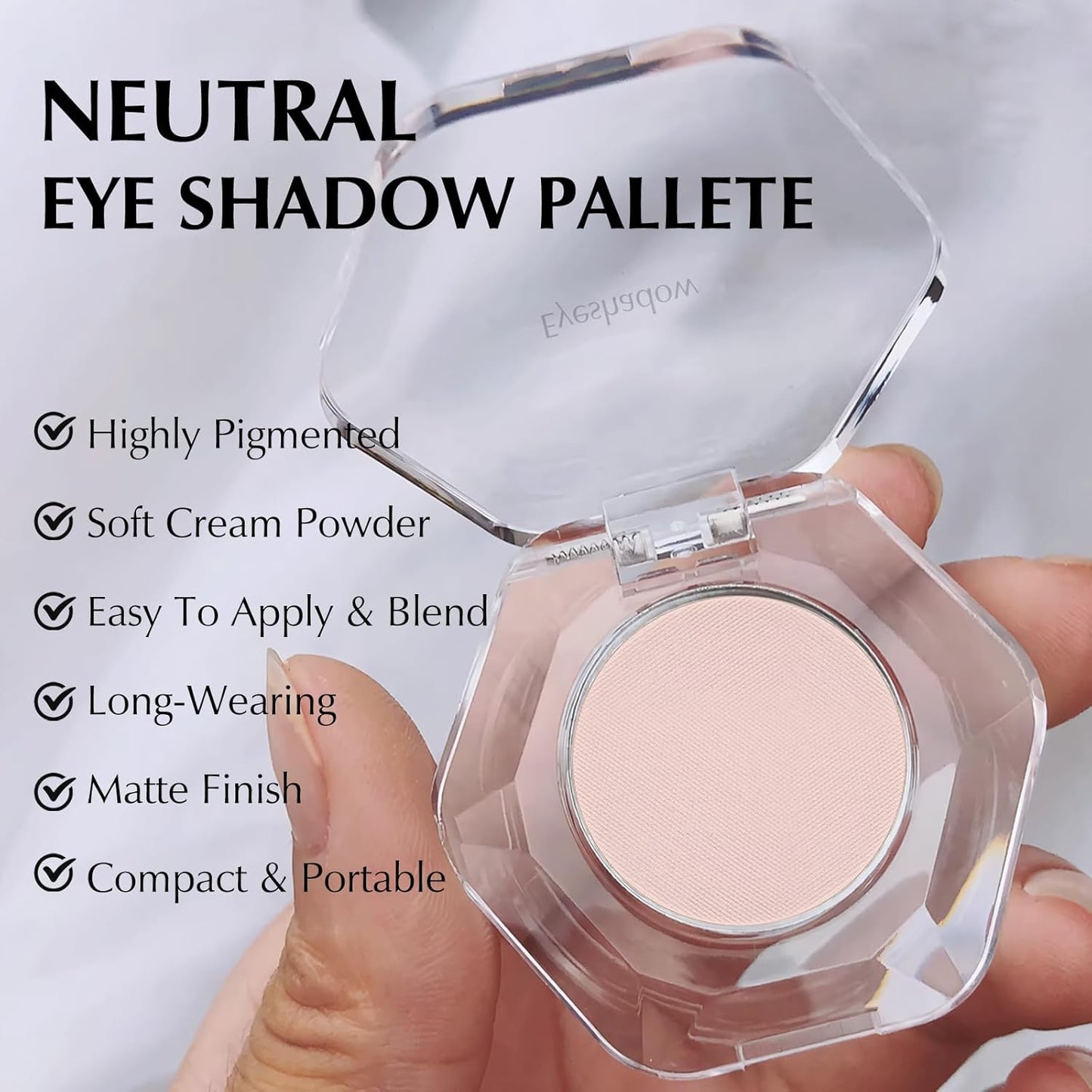 Beige Matte Eyeshadow, Single Neutral Beige Nude Eyeshadow Palette Matte Highlighter Makeup Pressed Powder Eye Shadow Compact Eye Primer Eyeshadow Base for Women, #30