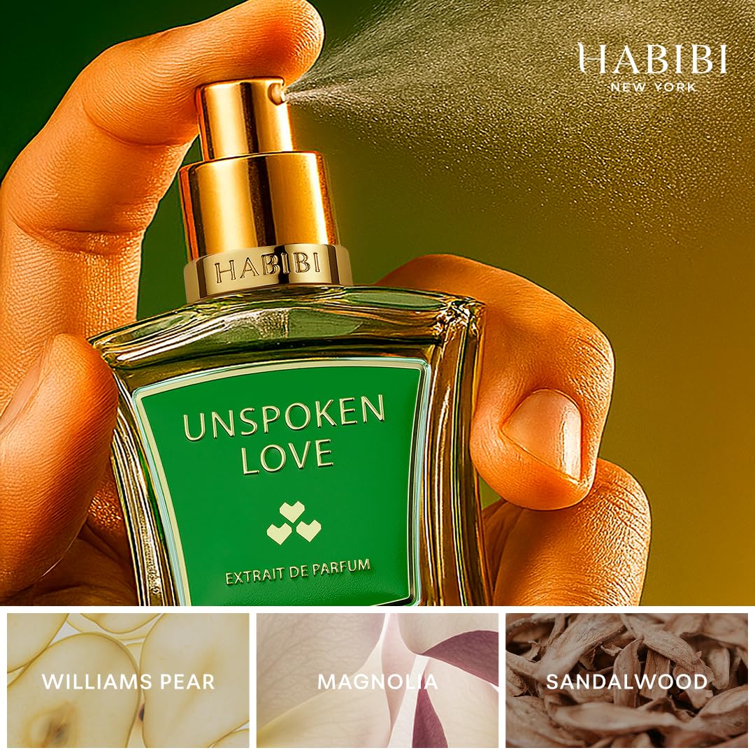 H HABIBI Unspoken Love Long-Lasting Arabian Perfumes for Women, Eau de Parfum for Women (2.5 Oz) Floral & Woody Perfume with Pear, Magnolia, Jasmine, Rose, Sandalwood & Musk