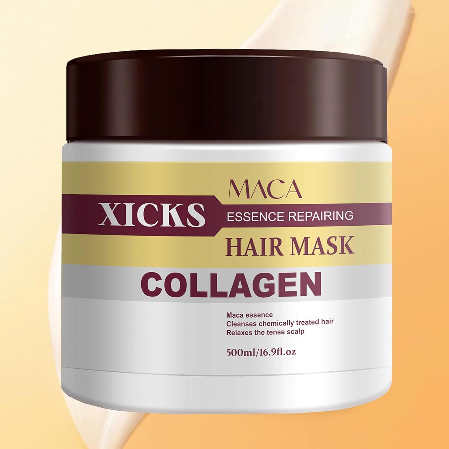 Maca Collagen Essence Deep Repair Hair Conditioner Mask for Damaged, Dry Hair - Intense Hydration Treatment for Strength & Shine for All Hair Types, 16.9 oz