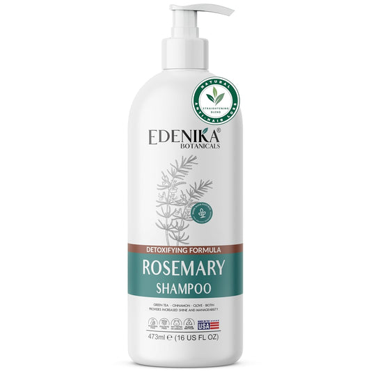 Rosemary Oil Shampoo with Biotin for Thinning Hair & Anti-Hair Loss, Strengthening Botanical Formula, Women & Men, Sulfate-Free, Organic, 16 fl oz