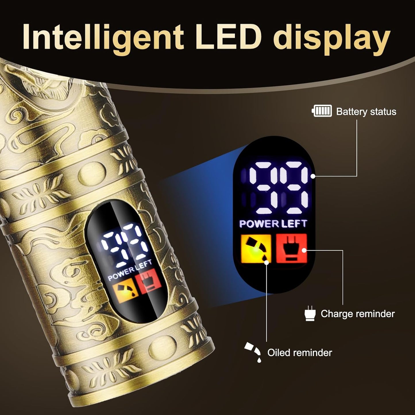 Professional Hair Clippers for Men,Hair Clippers+T-Blade Trimmer+Electric Shaver+Nose Hair Trimmer Set,4 in 1 Cordless Barber Hair Cutting Kit LCD Display Gifts (Gold)