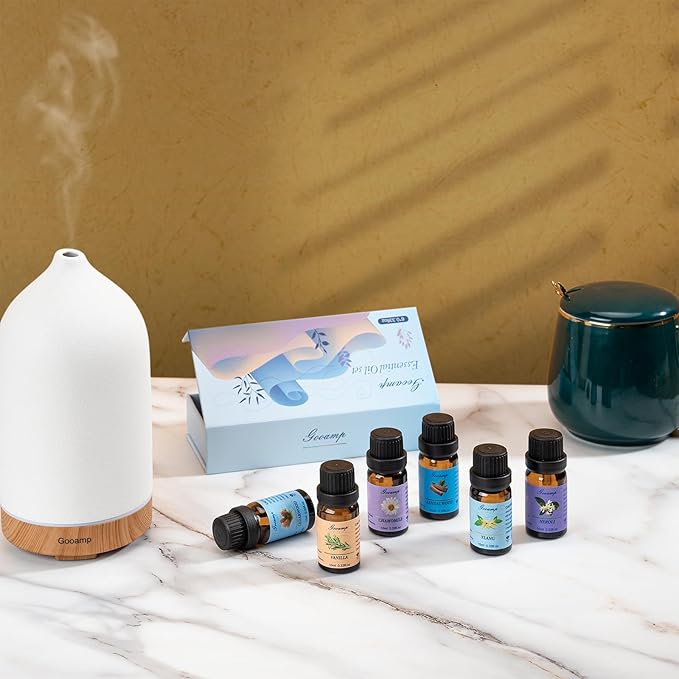 Essential Oils Set-Top 6 Organic Blends for Diffusers, Candle Making, Aromatherapy, Humidifiers, Gifts - Vanilla,Neroli,Chamomile, Sandalwood, Ylang,Cedarwood(6X0.33 fl oz)