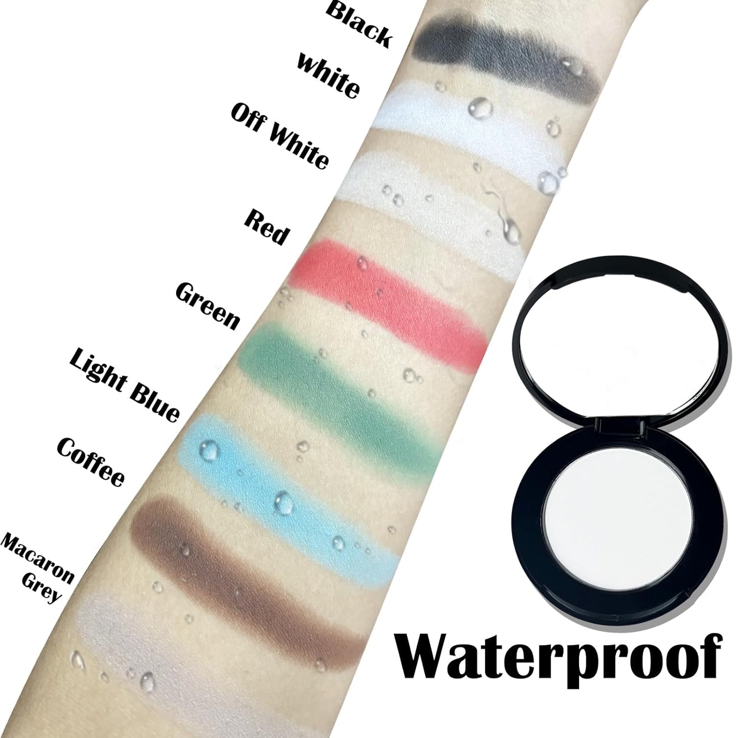 MEICOLY White Single Eyeshadow with Mirror,Matte Eye Shadow for Halloween Makeup,Pressed Powder Eyeshadow,Matte Shade Eyelid Color Eye Makeup for Women Girls,High Pigment,Long Wear,Waterproof,Natural