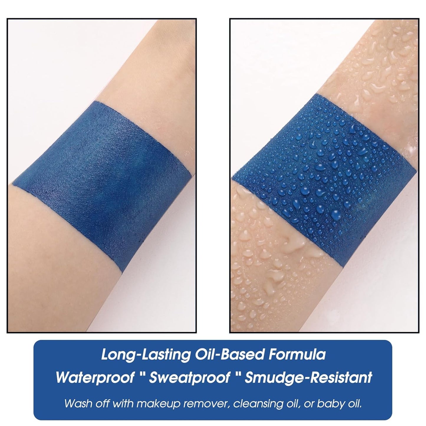 BOBISUKA Blue Body Face Paint Stick, Royal Blue Eye Black for Baseball Football Softball Sports, Blendable Body Painting Halloween Makeup Ideal for Avatar Galaxy Looks