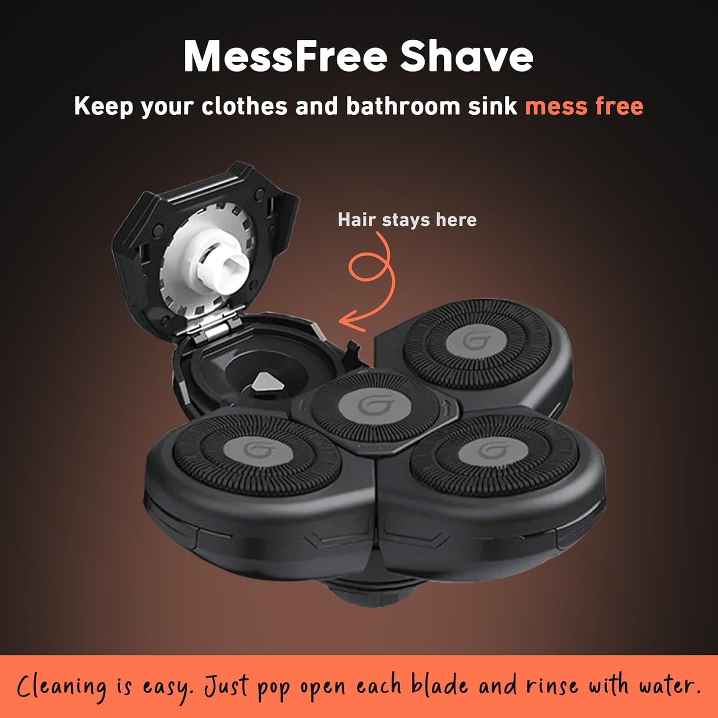 Groomie BaldiePro Cordless Bald Head Shavers for Men, Blade Refill - Waterproof Electric Head Shavers Replacement Head - Men's Rotary Head Razor for Bald Men for Smooth Shave