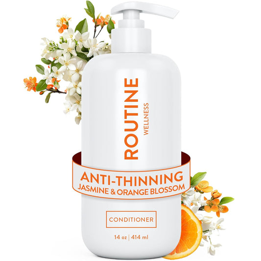 Routine Wellness Anti-Thinning Deep Conditioner for Thinning Hair - DHT Blocker for Hair Loss in Men & Women - Promotes Healthy Hair - Jasmine & Orange Blossom 14oz