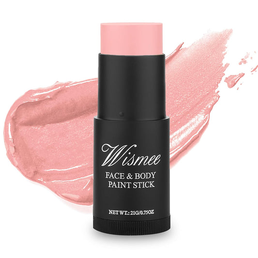 Baby Pink Face Paint Stick, Pastel Pink Non-Toxic Oil Based Face Body Paint Stick High Pigmented Halloween Special Effect Sfx Makeup