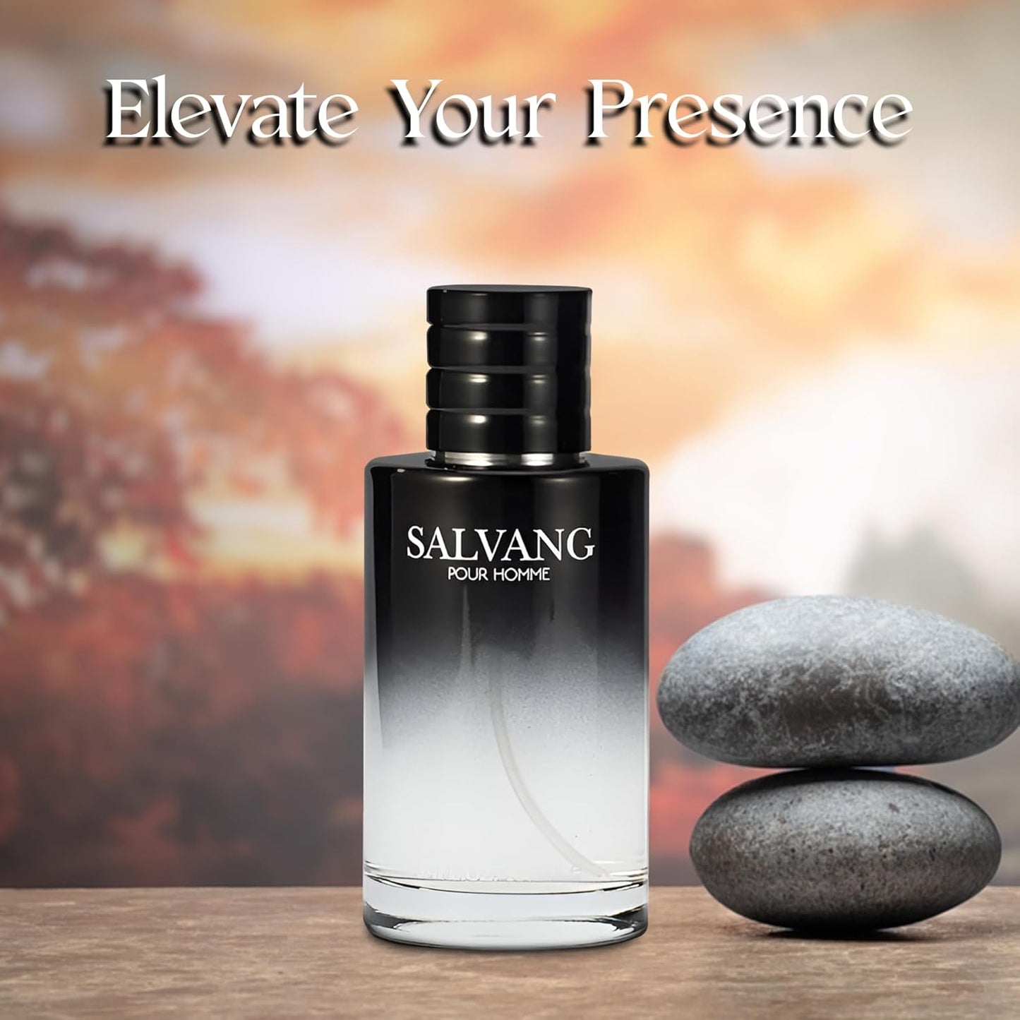 Salvang Men Cologne 3.4 Fl Oz Eau De Toilette Spray Notes of Mandarin, Bergamot, Sandalwood, Cedar, Vanilla, Bean Long Lasting Pefume For Men Daily Wear