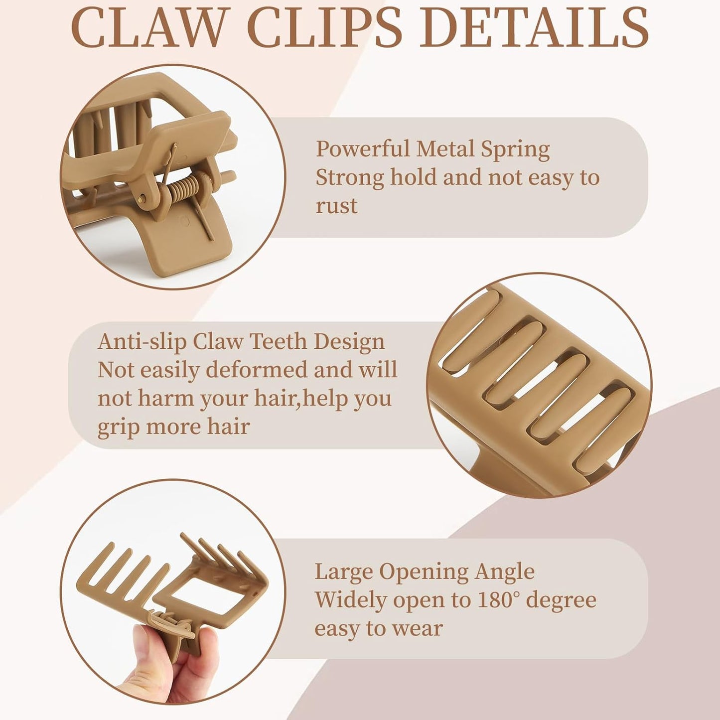 Medium Claw Clips for Women, Non Slip Matte Hair Clips for Thin/Thick Hair - 12PCS, 4 Styles - Short Hair Accessories