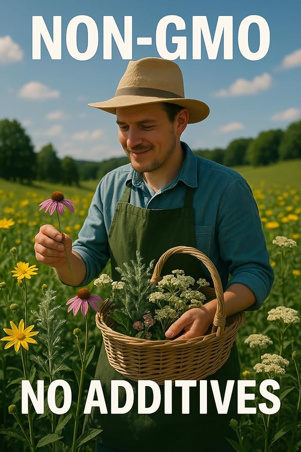 Organic Bio Herbs-Organic Dried Lady's Mantle Herb (Alchemilla vulgaris) Organic Dried Lady's Mantle Herb | Loose Leaf, Natural, Premium Quality | Herbal Tea & Remedies | Alchemilla vulgaris | Handpicked & Air-Dried 6 Oz.