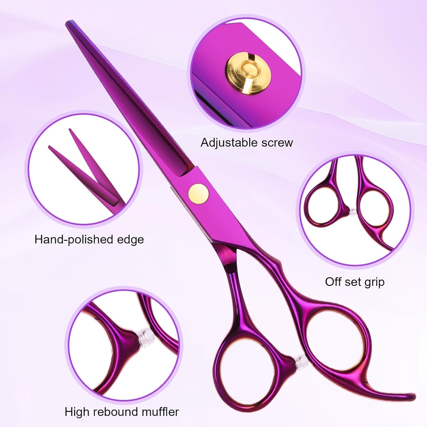 Hair Cutting Scissors Kit, Professional Barber Shears Set with Hair Scissors Thinning Shears, Tijeras para Cortar Cabello Haircutting Sheers Hair Cut Blending Salon Scissor for Men Women Pet