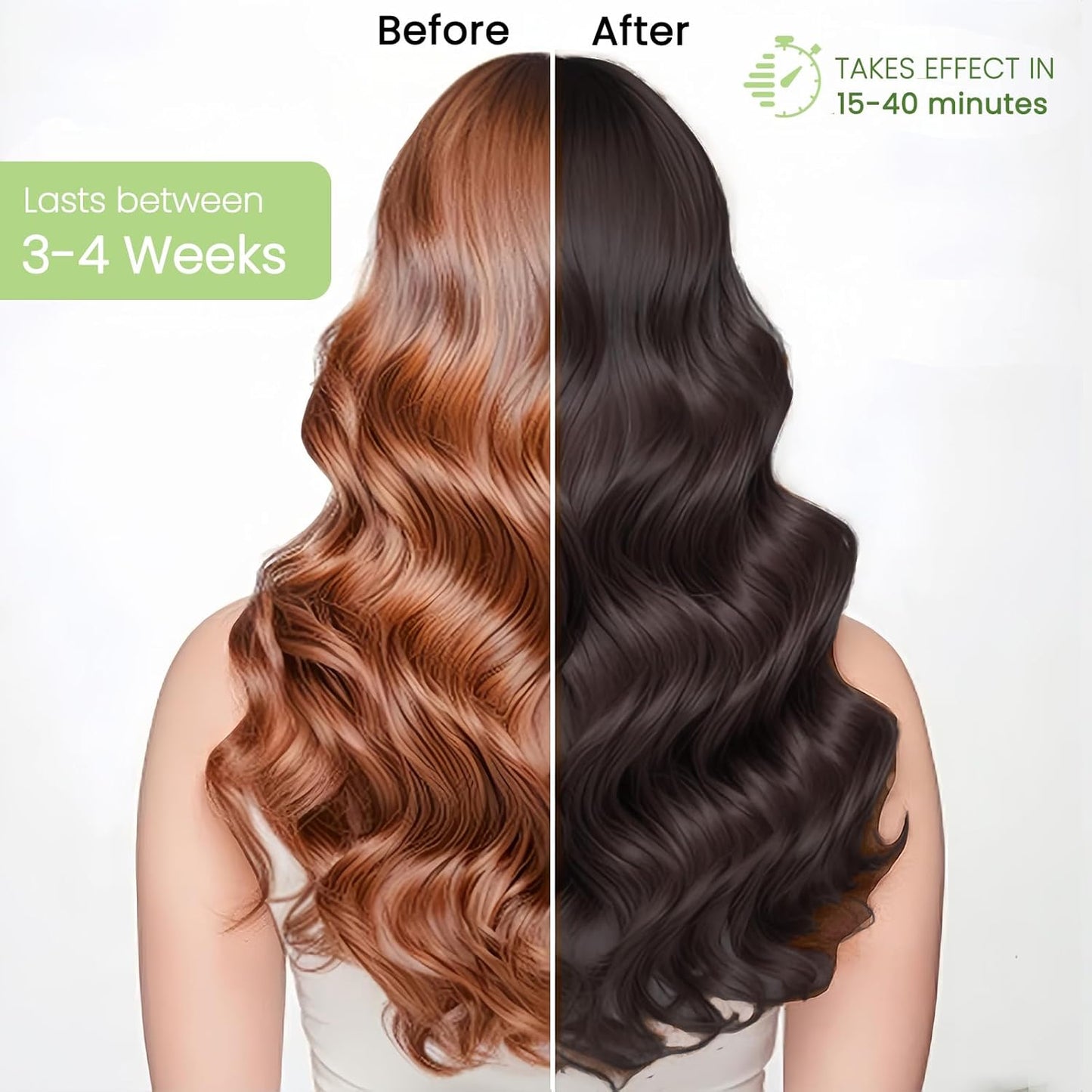 Hair Dye Shampoo 3-in-1, Instant Natural Hair Color Dye Shampoo for Women Men Black Tea, Root Touch Up & 3-4 Weeks Lasting & Easy to Use & for All Hair Types, 500ml