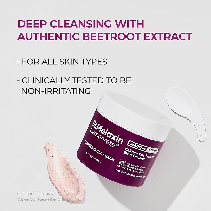 Beetroot Deep Cleansing Clay Balm, Hydrating Makeup Remover with Betaine & Vitamins, Soothing Cleansing Balm, 100ml 3.38 fl oz