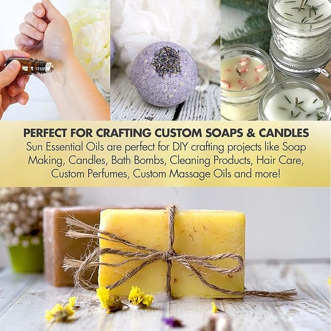 Sun Essential Oils - Sweet Orange Essential Oil 4 oz with Dropper for Diffusers, Hair, Skin Care, Aromatherapy Massage, Candle, Soap, Lotion & Cleaning Products Making, Citrus Scent for Home