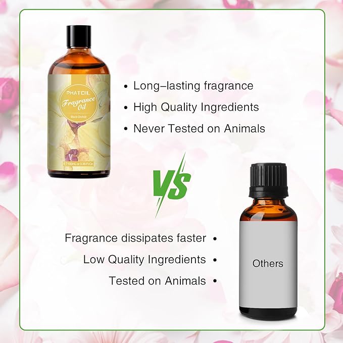 3.38FL.OZ Black Orchid Fragrance Oils for Aromatherapy, Essential Oils for Diffusers for Home, Perfect for Diffuser, DIY Candle and Soap Making, DIY Scented Products - 100ml
