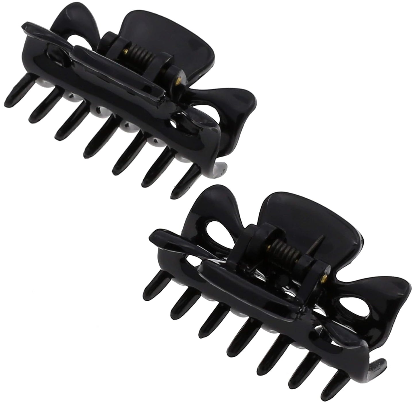Camila Paris CP3027 French Hair Clip for Women, 1.5 inch Set of 2 Black Girls Hair Claw Clips Jaw Fashion Durable Styling Hair Accessories for Women, Strong Hold No Slip Grip, Made in France