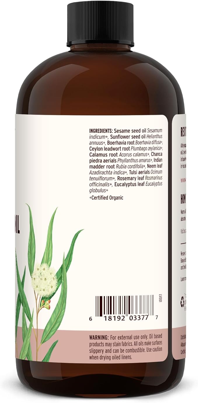 Banyan Botanicals Kapha Massage Oil – Organic Massage Oil with Chitrak and Tulsi – Warming Ayurvedic Oil to Revitalize The Tissues and Awaken The Mind – 24 oz. – Non-GMO Sustainably Sourced Vegan