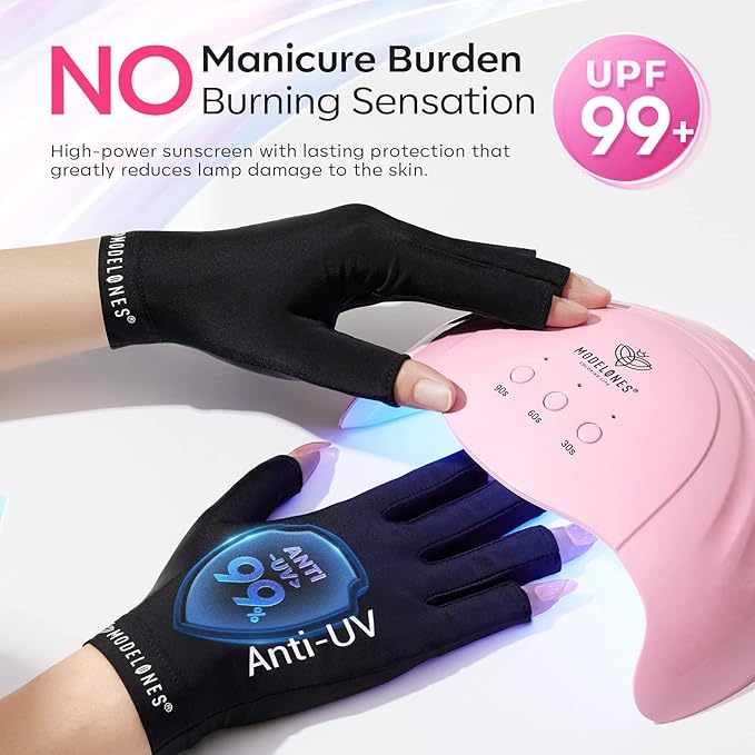 modelones UV Gloves and Cuticle Oil, 15ml Nail & Cuticle Care Strengthener Oil Vitamin E + B Fragrance-Free Cuticle Revitalizing Oil for Nail Growth and Gel Nail Polish