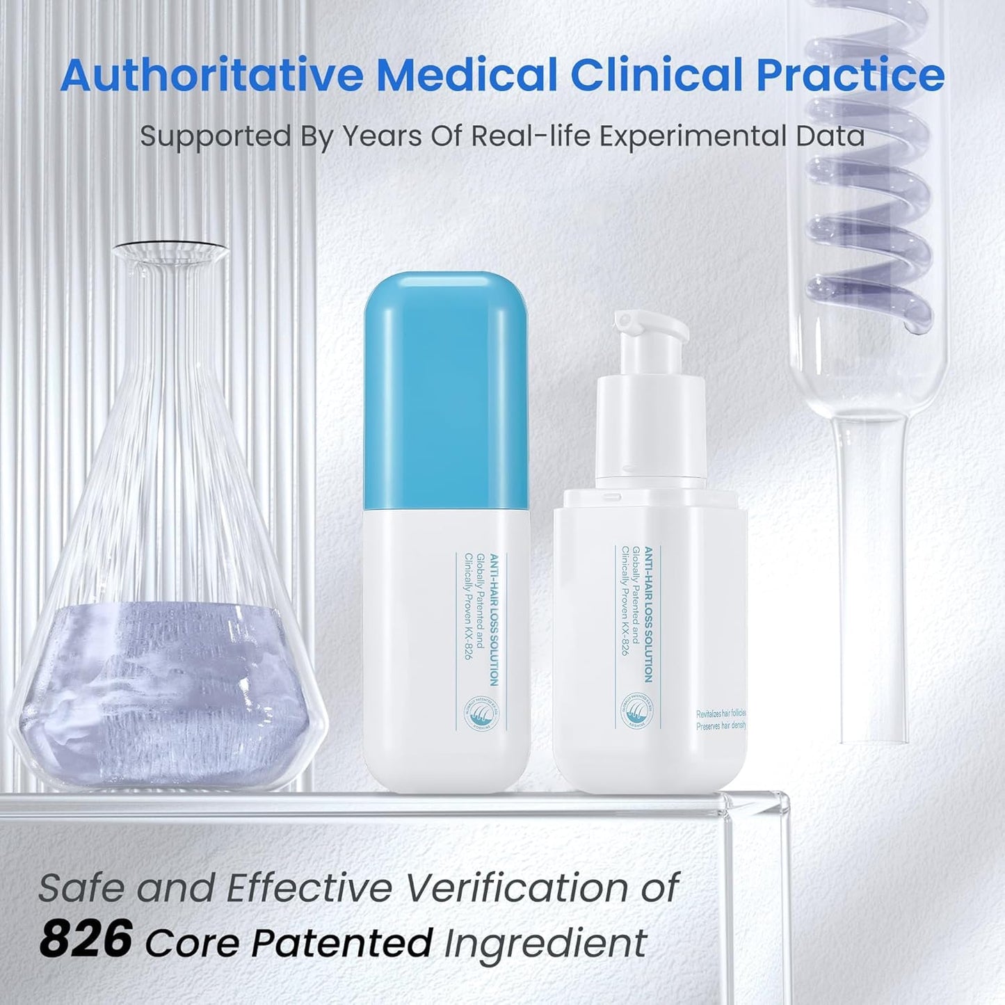 0.5% KX-826 Hair Growth Spray DHT Blocker Hair Thickening Regrowth Treatments,Oil Control Hair Loss Reduction 3-6 Months New Hair Visible,Hair Growth Products Men&Women-1 Month Supply 60ml