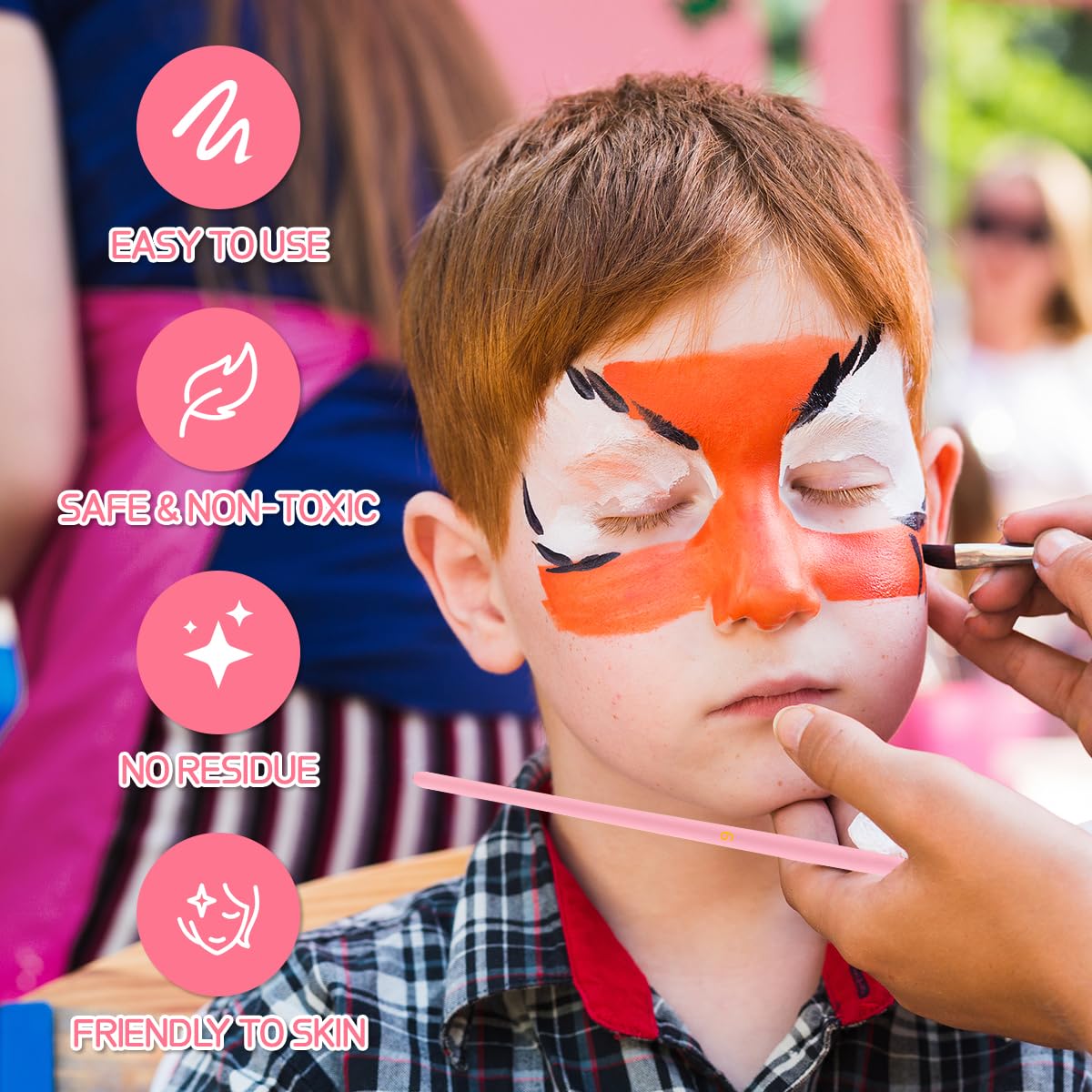 Face Painting Kit Professional Face Body Paint Oil Palette 36 Colors Include 8 UV Glow Colors Brushes Glitter Gel Sponges Facepaint Sticks Gems Stickers For Kids and Adult