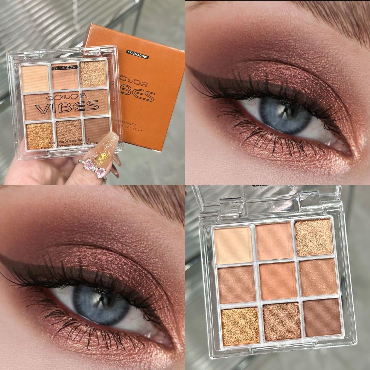 9 Color Brown Eyeshadow Palette - Rose Gold Dark Brown Bronze Naked Matte & Glitter Shades, Long-Lasting, Waterproof & Blendable, Natural Nude Eye Shadow Set sombras para ojos (Chocolate)