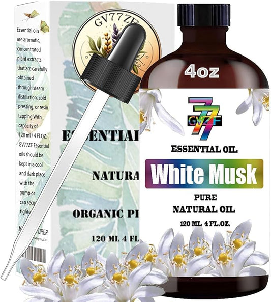 White Musk Essential Oil (4 oz/120 ml) - White Musk Oils Used in diffusers, humidifiers, Home Baths, Cleaning Products, Yoga, DIY Soaps and DIY Scented Candles