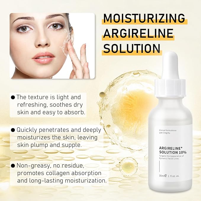 Argireline Serum For Oily Skin, Advanced Anti-Wrinkle Facial Serum For Women, 30 ML/ 2 PCS Moisturizing Argireline 10% Solution For Face, Argireline Peptide.