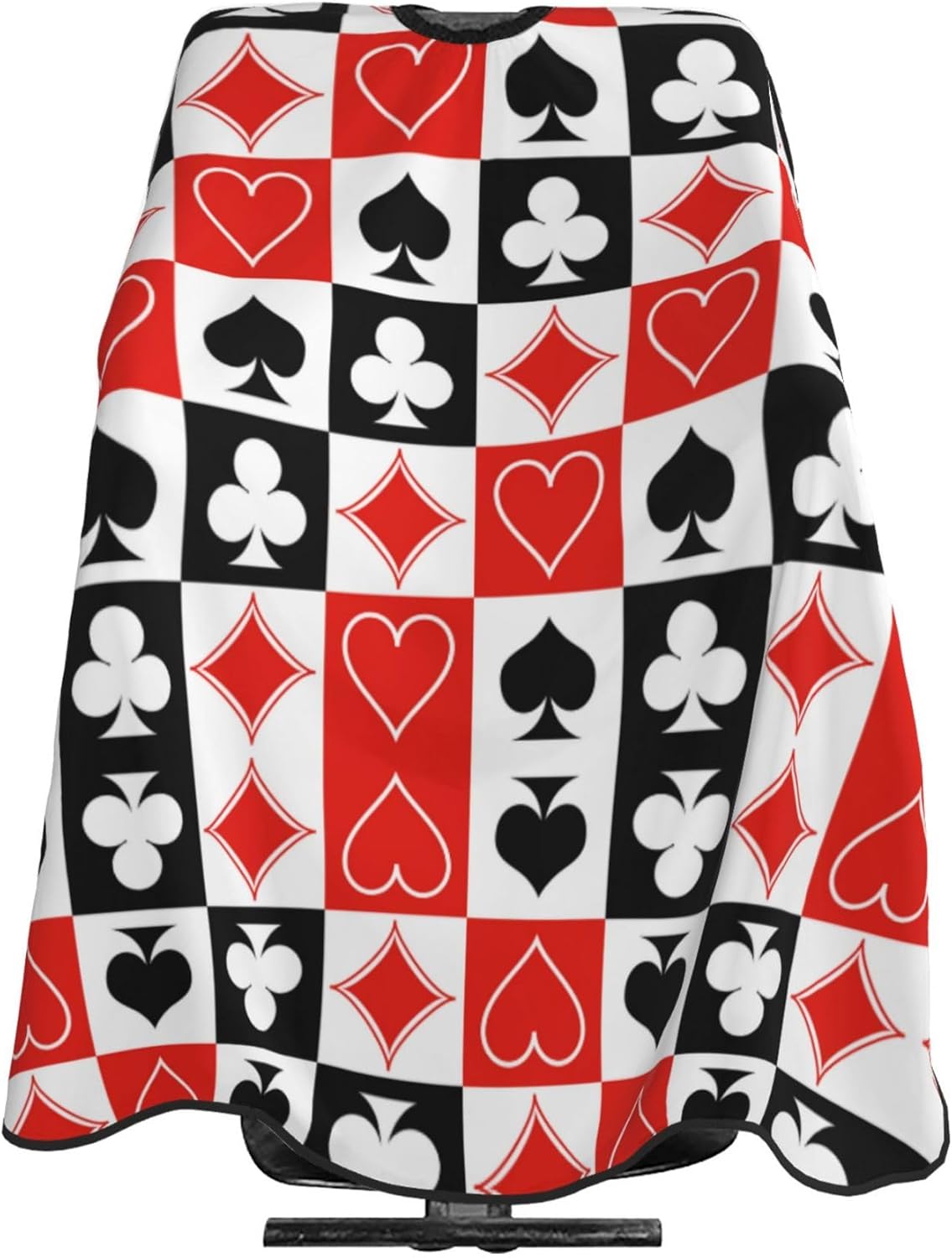 Professional Barber Cape Checkered Suits Hearts Diamonds Clubs Spades Poker Playing Cards Dyeing Salon Apron Large Long Hair Styling Cape Hair Cutting Gown Barber Aceessories, 55x66 Inch
