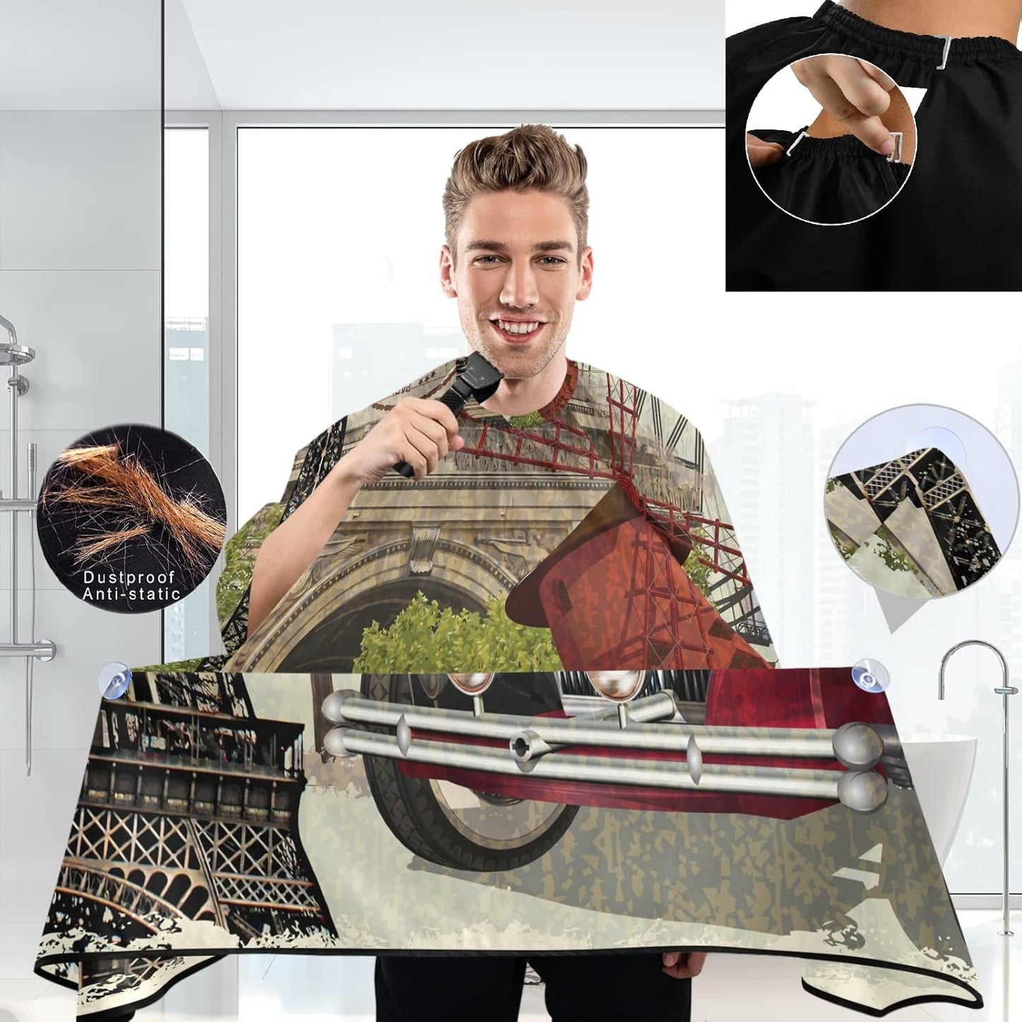 Barber Capes Polyester Hair Cutting Salon Cape with Snaps Beard Bib Hairdresser Gown Stylist Cape For Men Women