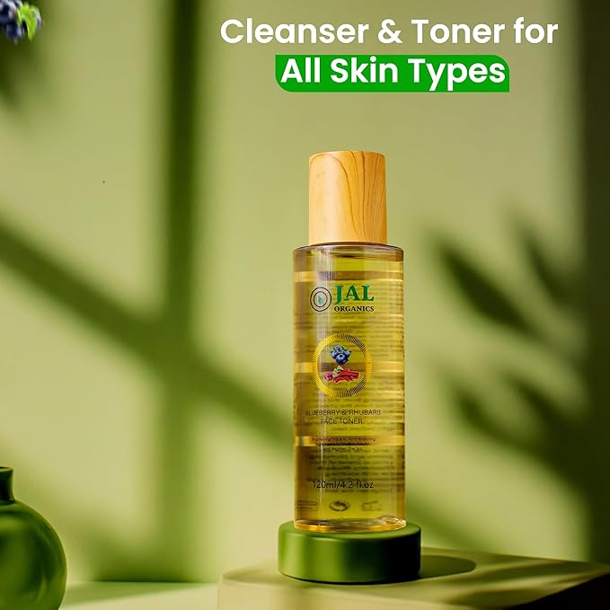 5 in 1 Blueberry & Rhubarb Korean Skin Care Set, Face Moisturizer, Glycolic Clay Face Mask, Serum, Cleanser & Toner for All Skin Types, Anti Aging Skin Care Sets & Kits, Facial Routine Kit for Women