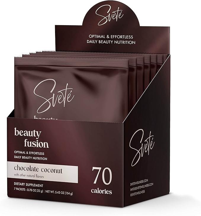 Hydrolyzed Multi Collagen for Women + Vitamins, Biotin, Hyaluronic Acid, CoQ10, Probiotics, Zinc | Keto Chocolate Protein Drink Powder (7 Travel Packs) Hair, Skin, Beauty Supplement by Svete