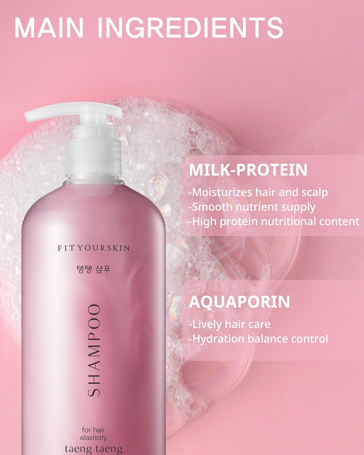 TAENG TAENG Elasticity Hair Shampoo- pH 5.5 Keratin & Protein Perfumed Shampoo for Thicker, Fuller Looking Hair - Rose Garden Scent - Paraben Free - 17 fl.oz