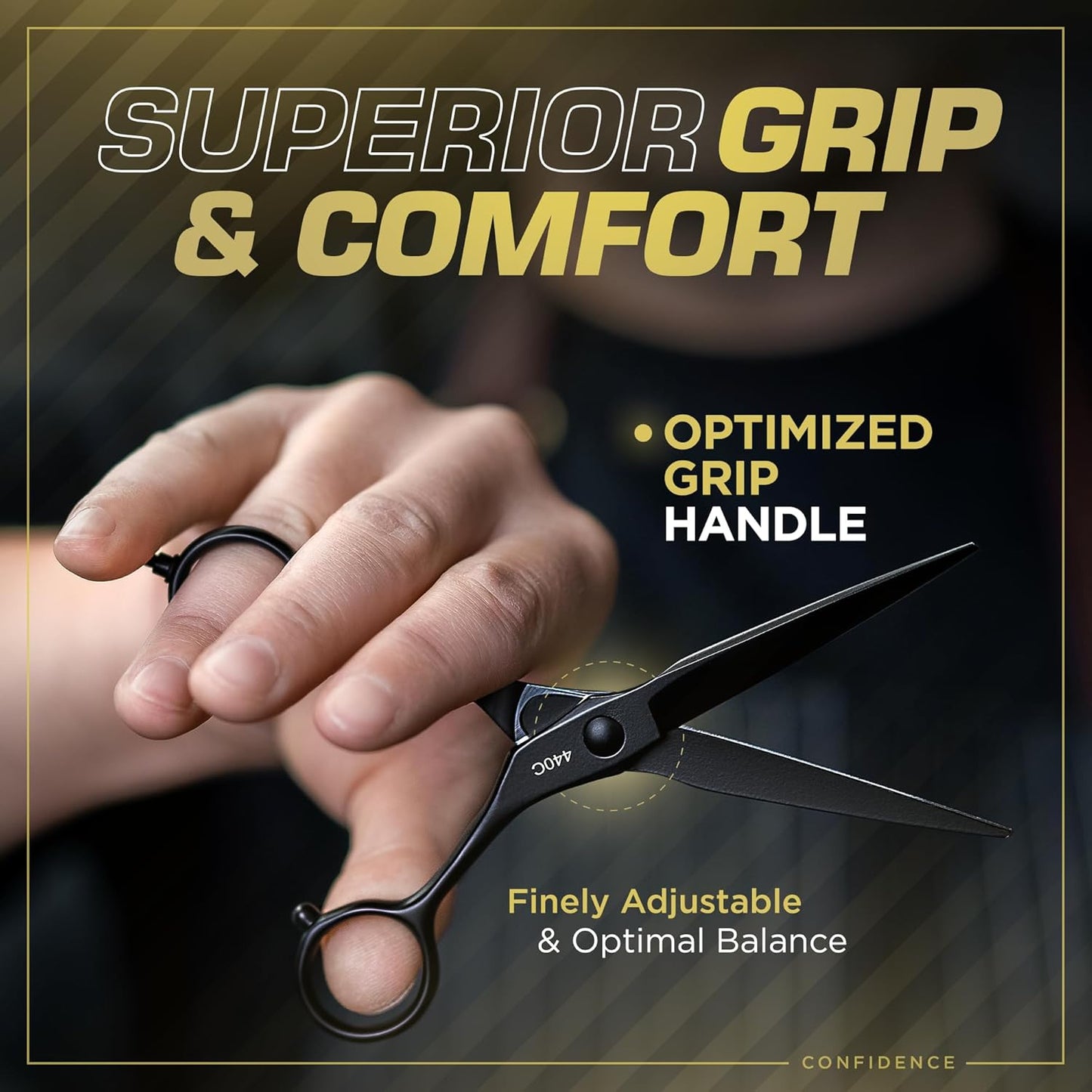 Fagaci Hair Scissors Professional 4.5” 440C Steel for Superior Precision, Extremely Sharp Blades Hair Cutting Scissors for Women & Men, Durable Sharpness Hair Shears for Hair Cutting, Barber Scissors