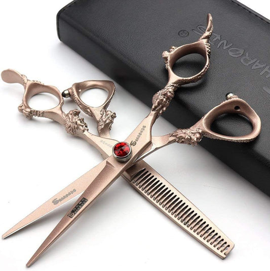 Hair Scissors 6/7/8/9-inch 440C High Hardness For Hairdressers Haircuts Cuttinging Scissors Professional Haircut(6 inch-2pc)