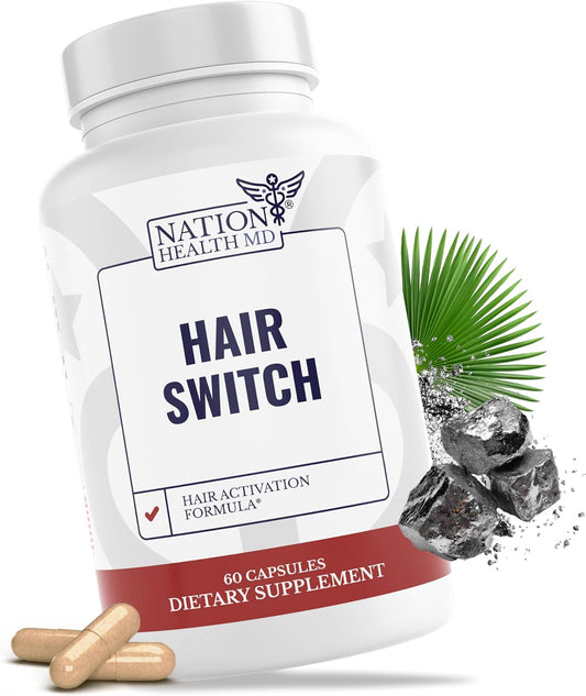 Hair Switch - Supplements for Hair and Scalp - Biotin, Zinc, Selenium, and More - Hair Activation Formula for Men and Women, 1 Bottle