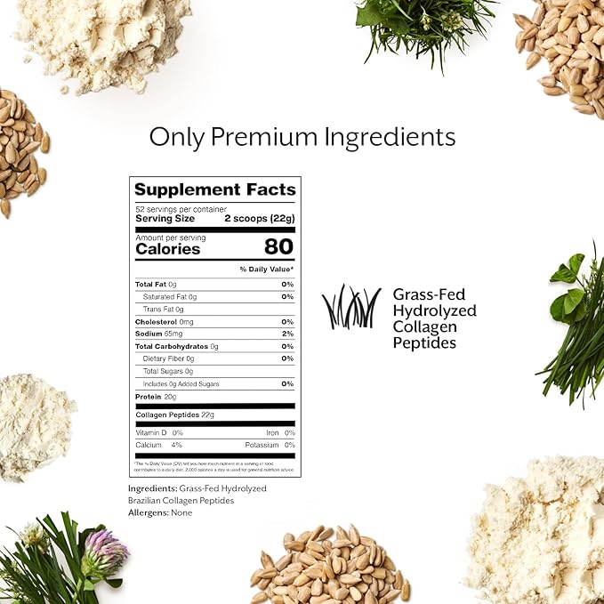 PROMIX Collagen Peptides Protein Powder, Pasture-Raised Grass Fed Hydrolysate | Unflavored, 5lbs | Keto, Non GMO, Gluten Free, Natural, Organic, Hydrolyzed | For Healthy Skin, Bones, Hair and Joints