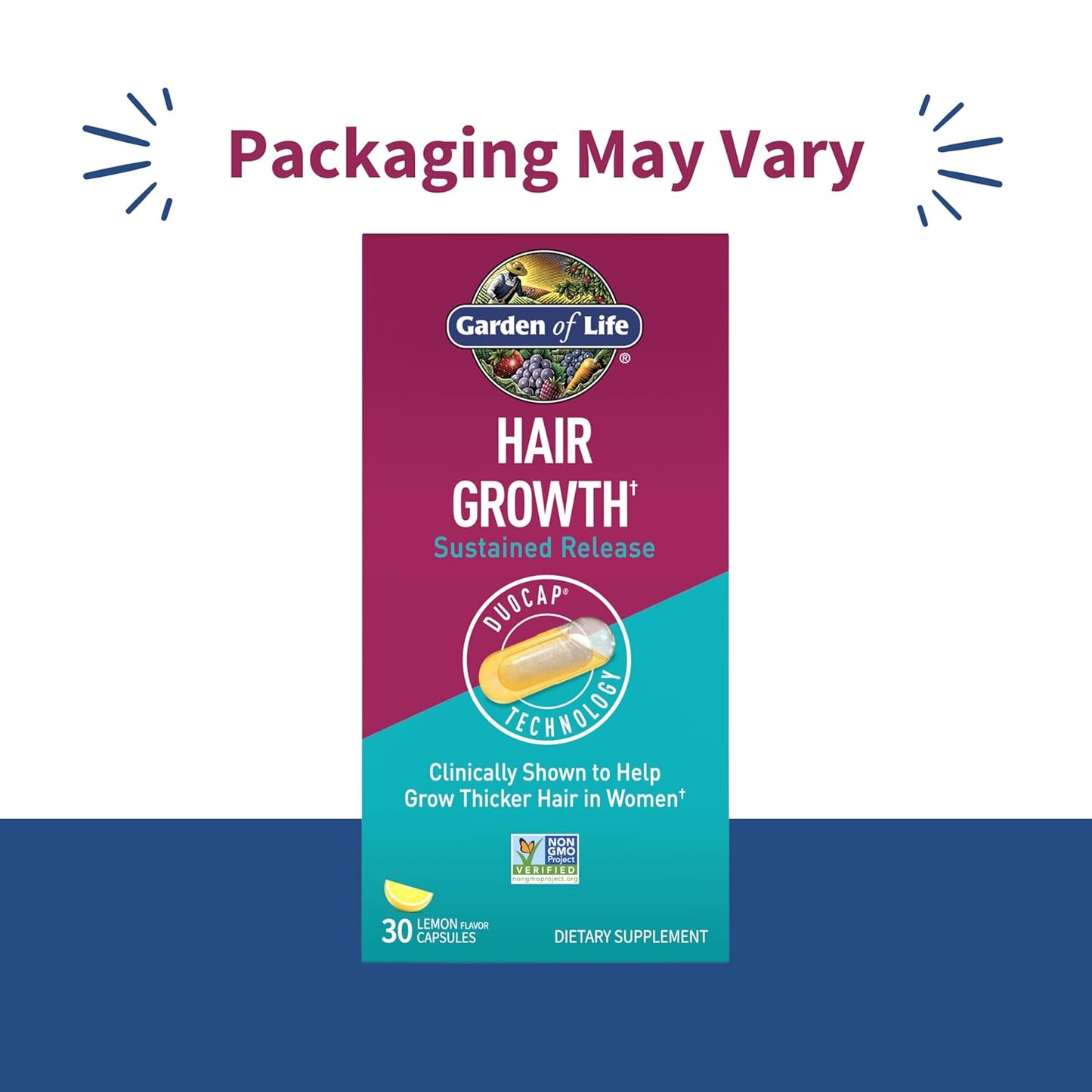 Garden of Life Hair Growth DuoCaps for Women and Men, 30ct